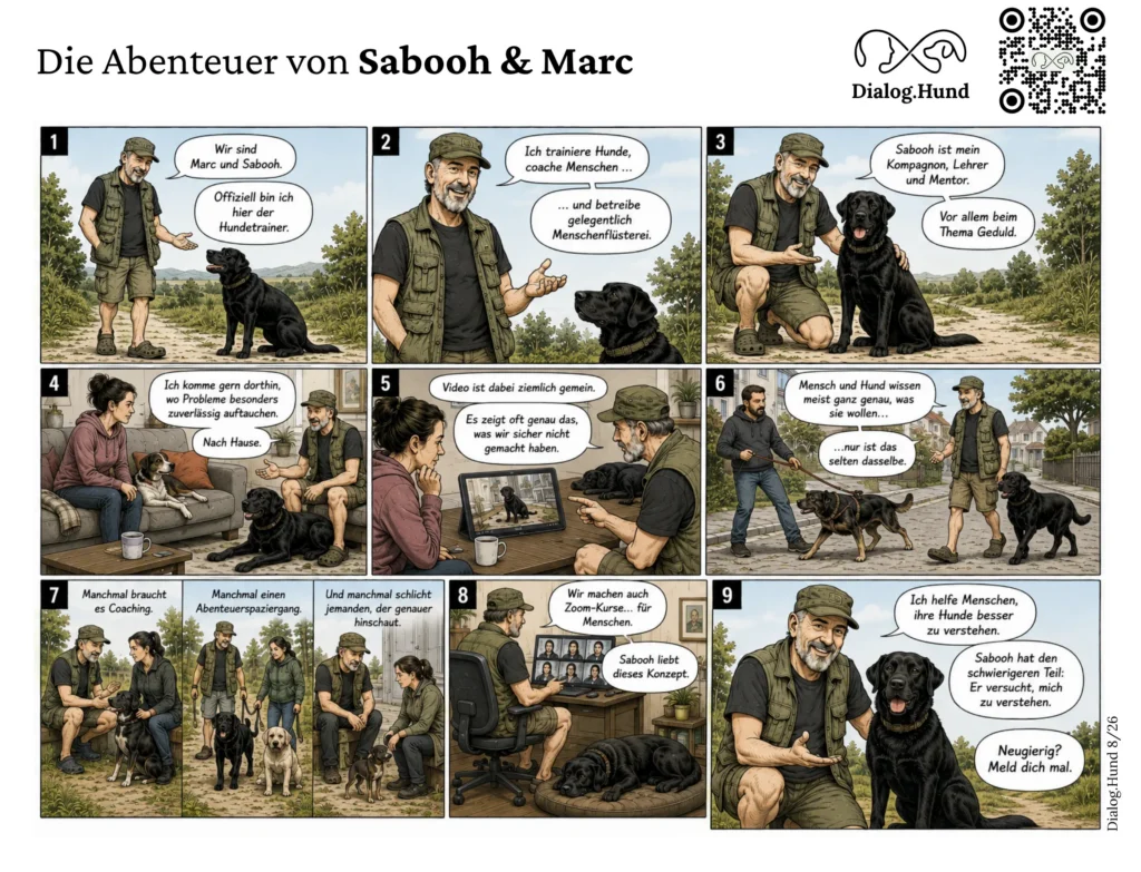 Marc und Sabooh stellen sich vor; Hundetrainer, Menschencoach, Menschenflüsterer, Hünenberg, Zug und Umgebung; mobiles Coaching für Hundemenschen